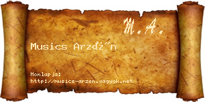 Musics Arzén névjegykártya